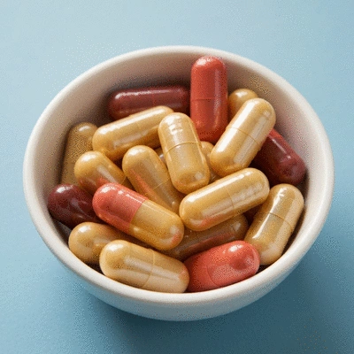 African mango supplement capsules in a clean, modern setting